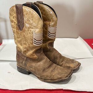 J.B. Dillon Tan and Brown Cowboy Boots